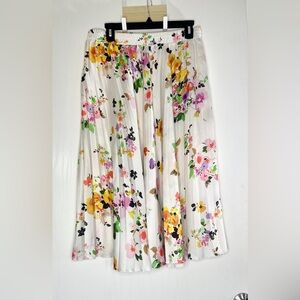 Zara white floral skirt